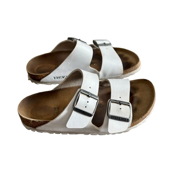 Birkenstock Shoes - Birkenstock Arizona Birko-Flor White Slip On Sandal Size 37 Womens  US Size 6